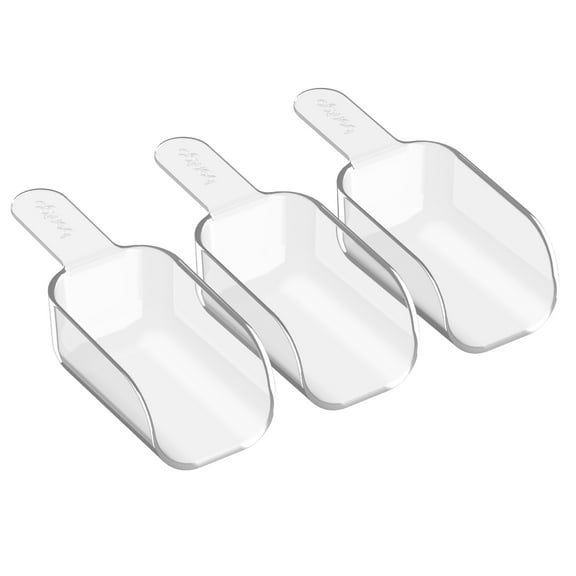 Bentgo Pantry - 3-Piece All Purpose Scoop Set, 1/2 Cup (4 oz) Portioning Spoon, Clear & Lightweight, Ideal for Scooping Flour, Sugar, Coffee, Candy, & More for Kitchen and Pantry Containers (Clear)