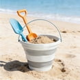 thumbnail image 1 of Portable Foldable Plastic Water Bucket, Travel Car Fishing Bucket, Multicolor, Thickened, Compact 23.5 x 19 cm, Space-Saving Flat Fold, 1 Pack, 1 of 6
