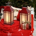 thumbnail image 5 of 2 - Pack Red Christmas Lanterns with Timer & Flickering Flame,Portable Handle,Decorative Lanterns,for Indoor/Outdoor Holiday Decor,Christmas Decor, 5 of 9