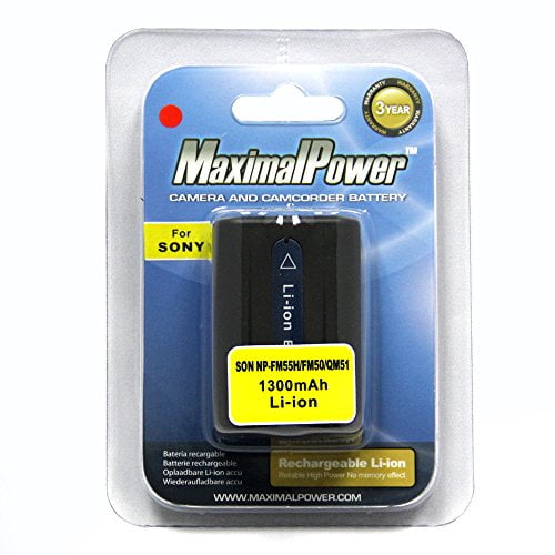 MaximalPower Batterie de Remplacement pour Sony NP-FM50 NP-FM30 NP-FM51 NP-QM50 NP-QM51 NP-FM55H et Sony M Type NP-FM50 Équivalent Caméscope