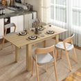 thumbnail image 2 of HOMCOM Extendable Dining Table, Kitchen Table for 6-8 People, Natural Wood, 2 of 10