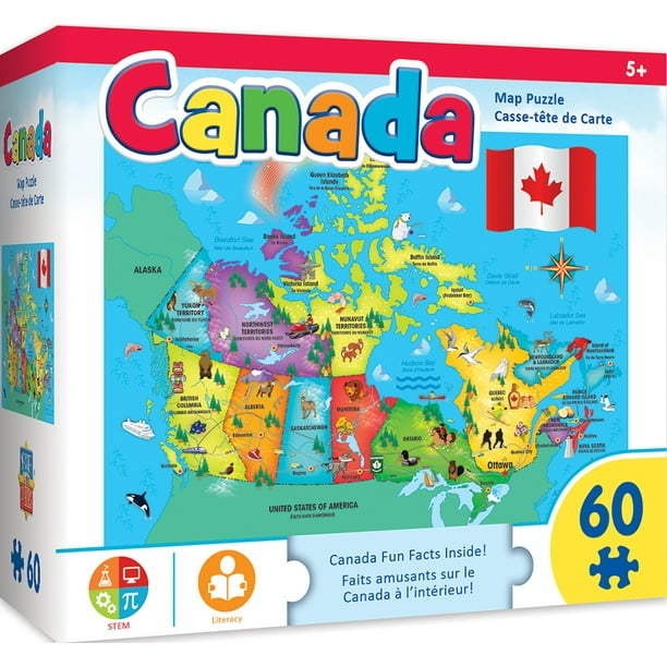 MasterPieces Maps Collection Canadian Map 60 Pieces Jigsaw Puzzle