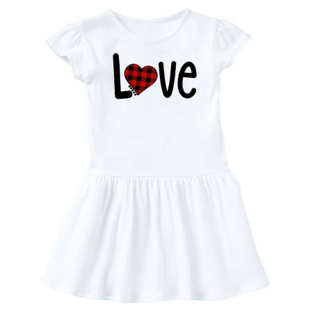 

Inktastic Love with Red Plaid Heart Gift Baby Girl Dress