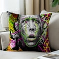 thumbnail image 3 of LALILO Throw Pillow Covers Surprised Cartoon Woman Colorful Cushion Cover 18" x 18", 2 Pack, 3 of 6