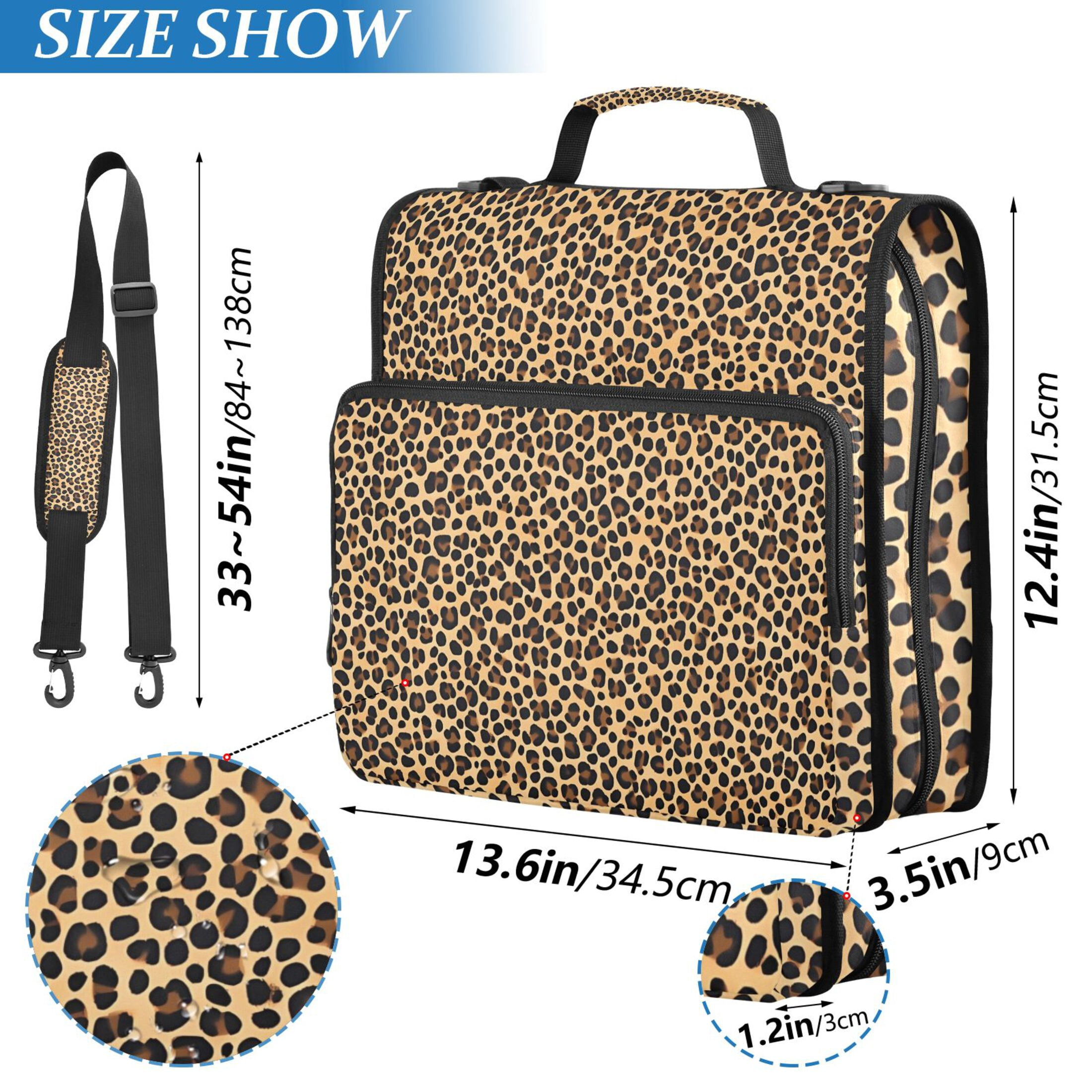 ALAZA Zipper Binder Leopard-p2 3 Ring Trapper Keeper File Folder Organizer Bag