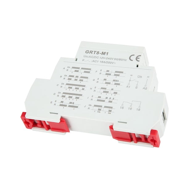 Instalación De Riel De Guía Relé De Tiempo Multifunción Pequeño Ac/Dc 12V~240V Relé De Tiempo De Retardo Multifuncional Varias Funciones Relé De Temporizador De Montaje En Riel Relé De Tiempo De Sweethay TO001941-00