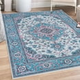 thumbnail image 1 of Floral Decorative Rug, Retro Style Vintage Romantic Flowers Petals and Leaves Spring Foliage Art, Quality Carpet for Bedroom Dorm and Living Room, 6 Sizes, Pale Azure, by Ambesonne, 1 of 4