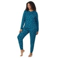 thumbnail image 3 of Aria Women’s Cozy Jersey Henley Pullover and Jogger 2pc Sleepwear Set, Sizes XS-4X, 3 of 7