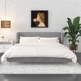 thumbnail image 6 of Pemberly Row Upholstered Wingback Bed Frame King Light Gray Velvet, 6 of 13
