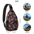 thumbnail image 5 of Floral and Leopard Print Chest Bag Boho Sling Backpack with Anti-Theft Pockets, Mesh Sides Travel-Ready Pack for Women, Men, Outdoor Adventures, 5 of 5