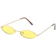 thumbnail image 2 of Extreme Small Oval Sunglasses Color Tinted Flat Lens 51mm (Gold / Yellow), 2 of 4