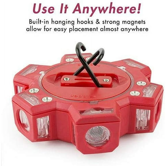 YJYASX-EL4340 FRED PRO Flashing Roadside Emergency Disc LED Flare 6 Flash Modes for Roadside Security, Warning Flashing with Magnet and Hook for Vehicles and Boats