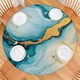 thumbnail image 2 of Blue Gold Marble Pattern Round Fitted Tablecloth with Elastic Edge,Dining Table Cover Waterproof,Outdoor Round Tablecloth for Camping,Dining,Indoor and Outdoor, 2 of 7