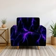 thumbnail image 3 of Purple Lightning Microfiber Sofa Slipcover, 1-4 Seater Digital Print, 3 of 7