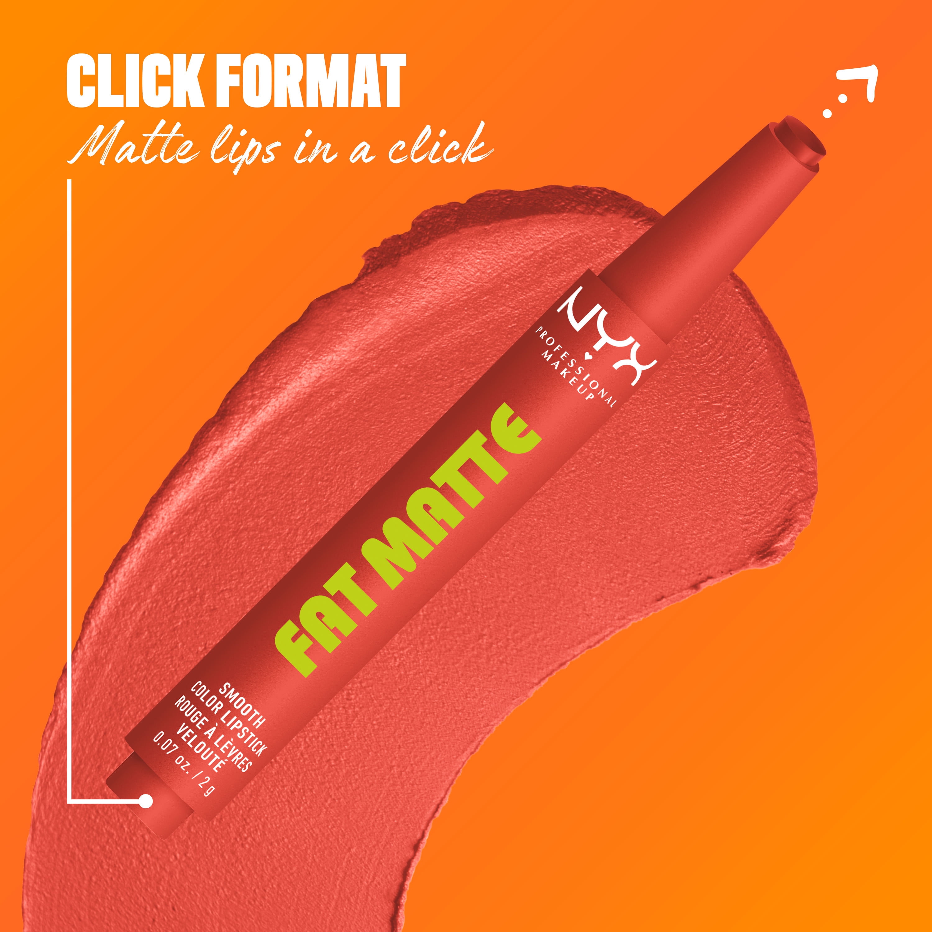 NYX Professional Makeup Fat Matte Lipstick, Smooth Color Long Lasting Lipstick, Coral Cuddlin', 0.07 oz