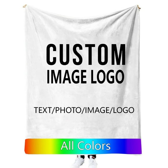 Gytml Personalized DIY Flannel Blanket - Soft Warm Custom Blanket Create Your Own Image Unique Throw Blanket Gifts For Men Women Boyfriend Girlfriend Valentine A-29.52x37.4inch