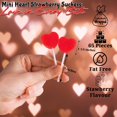 thumbnail image 3 of Mini Heart Lollipops, 65 Pieces, Valentine's Day, Party Favors, Strawberry, Individually Wrapped, 3 of 6