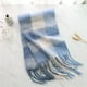 thumbnail image 4 of Bufanda a cuadros para mujer, chales gruesos de Cachemira, con borlas, cálidos, arcoíris, peludos, invierno, novedad de 2022, 4 of 4