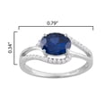 thumbnail image 3 of Sterling Silver with Blue Sapphire and White Zircon Engagement Ring, 3 of 3