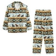 thumbnail image 2 of DISNIMO Horse Aztec Print Women 2 Piece Pajama Set Long Sleeve Sleepwear with Long Pants Button Down Pj Lounge Sets Casual Comfy Loungewear Nightwear with Pockets, XS, 2 of 7