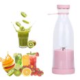 thumbnail image 1 of Pink 420ml USB Rechargeable Portable Blender with 6-Blade Head, 3.7V Compact Juicing Cup (7.3x23cm) for On-the-Go Fruit & Vegetable Drinks, Lightweight Single-Serve Mixer for Home, Office & Travel Use, 1 of 5