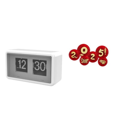 Auto Flip Clock Flip Desk Clock Festive Folding Fans Easy to Read Display for Bedroom Living Room Dorm