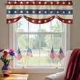 thumbnail image 2 of Independence Day Tie Up Valances Curtain, Adjustable Kitchen Stars and Stripe Red Blue USA Flag Valances for Windows Decor, Rod Pocket Short Curtains Set for Bedroom/Bathroom, 54"x18", 2 of 9