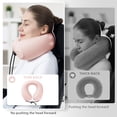 thumbnail image 2 of Almohada cervical de viaje Urnexttour, espuma viscoelástica con fundas de almohada, color rosa, 2 of 6