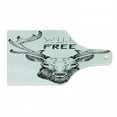 thumbnail image 1 of Adventure Cutting Board, Deer Head Tribal Sketch with Antlers Inspirational Wild and Free Phrase, Decorative Tempered Glass Cutting and Serving Board, Wine Bottle Shape, Black White, by Ambesonne, 1 of 1