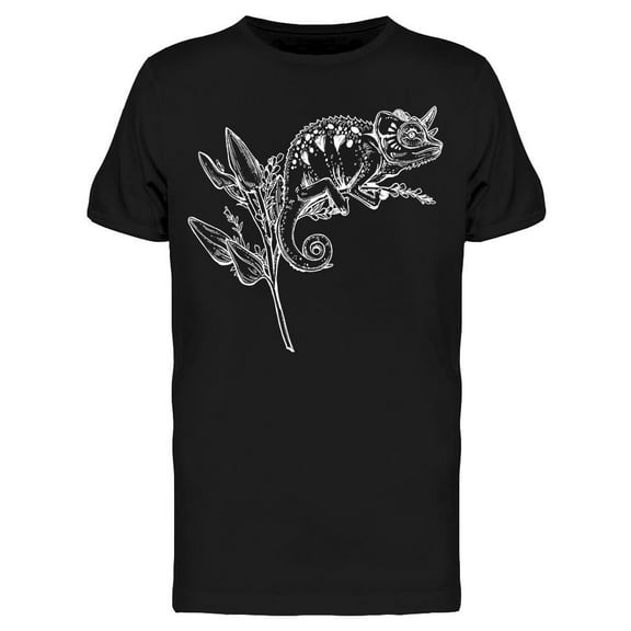 Chameleon On Orchid Branch T-Shirt Men -Image by Shutterstock, Male x-Large