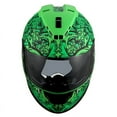 thumbnail image 5 of 1Storm Motorcycle Full Face Helmet Street Bike Dual Visor/Sun Shield HJAH15 Monster Skull Green, 5 of 6