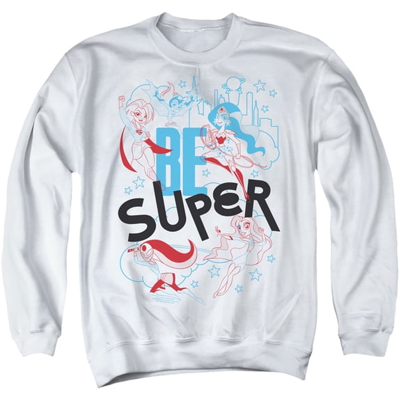 Dc Superhero Girls/Be Super Adult Crewneck Sweatshirt White
