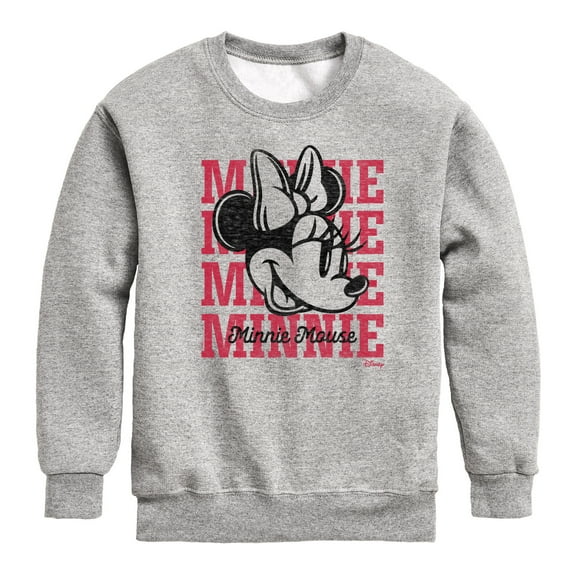Disney - Minnie, Minnie, Minnie Mouse - Youth Crewneck Fleece Sweatshirt