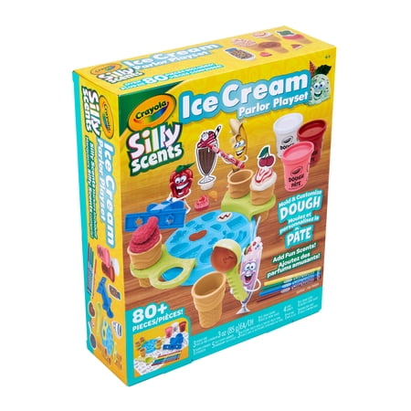 Crayola Silly Scents Ice Cream Toy, Kids Modeling Dough, Play Food Toy with Scented Markers, Gifts 4+