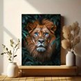 thumbnail image 6 of Qisvanset 12x16 Inch Framed Canvas Wall Art Blue Eyed Lion Vibrant Floral Jungle Majestic Animal Home Wall Art, 6 of 8