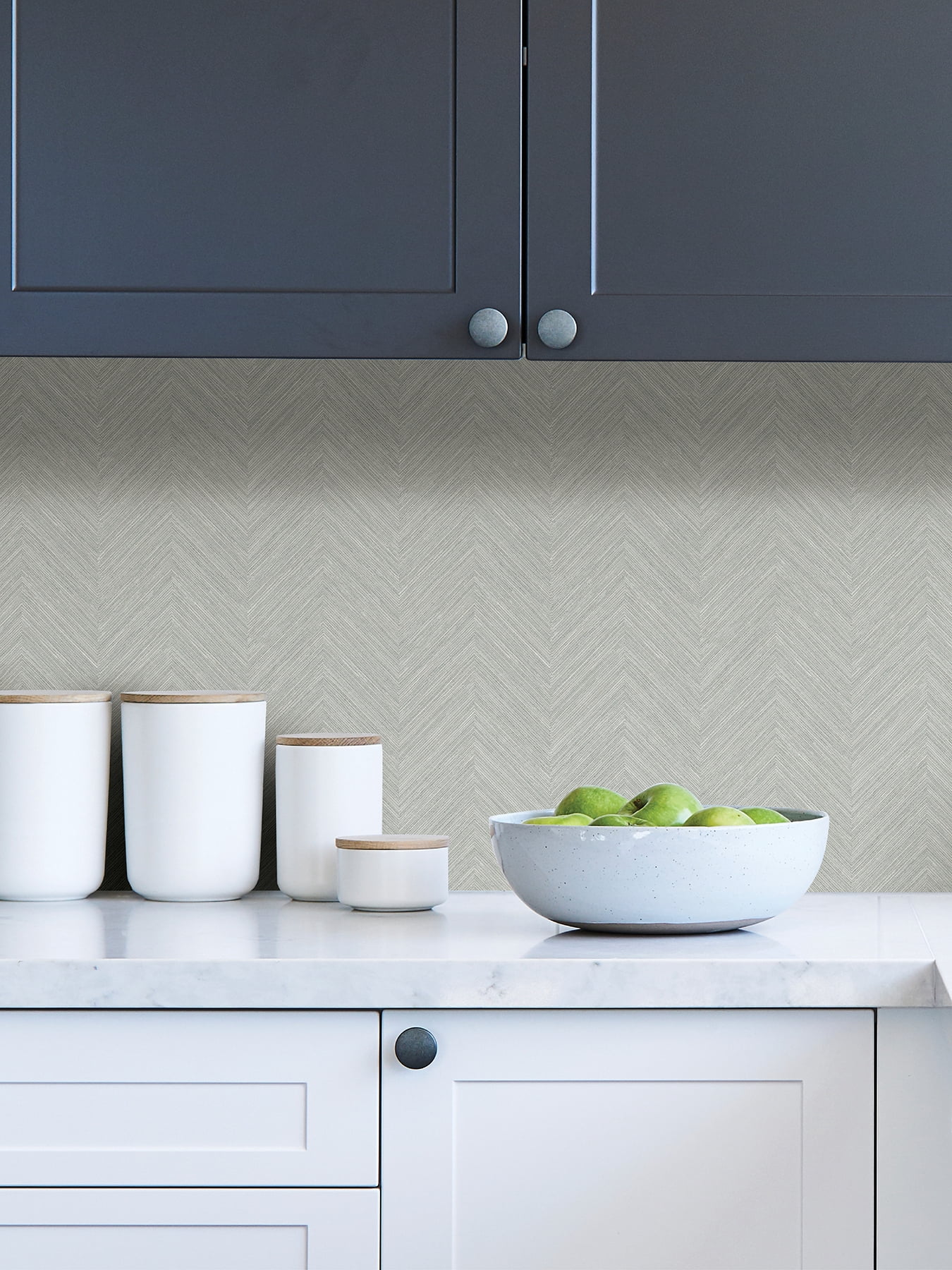 Nuwallpaper Taupe and Blue Sampson Peel & Stick Wallpaper