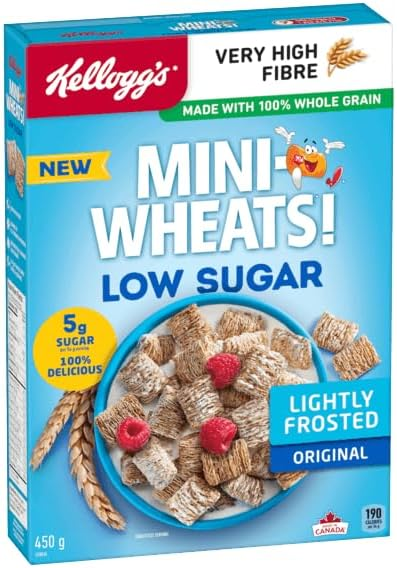 Kellogg's Mini Wheats Low Sugar Cereal, 450g (4 Pack)