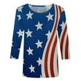 thumbnail image 4 of CHUANK Plus Hauts pour Femmes Chic Décontracté Col Rond Manches Courtes Chemises et Blouses pour Femmes T-Shirts à Imprimé Papillon du 4 Juillet pour Femmes Tunique Graphique Patriotique Tendance Haut d'Été Plage, 4 of 5