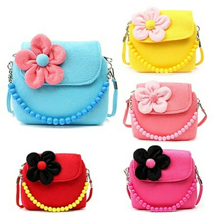 Ring Hobo Handbag Purse Bag - Newpee Children Kid Girls Princess Messenger Shoulder Bag Flower Beads Chain Handbag
