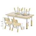 thumbnail image 3 of DOREROOM Toddler Table and Chairs Set for 4, 47.2''L x 23.6''W Kids Study Table and Chair Set, Height-Adjustable, Graffiti Desktop, Children Activity Table for Daycare, Classroom, Home, 3 of 9