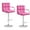 Pink, variant on Homall Bar Stools Set of 2 Modern PU Leather Height Adjustable Hydraulic Kitchen Counter Square Island Swivel Barstool with Armrest, White