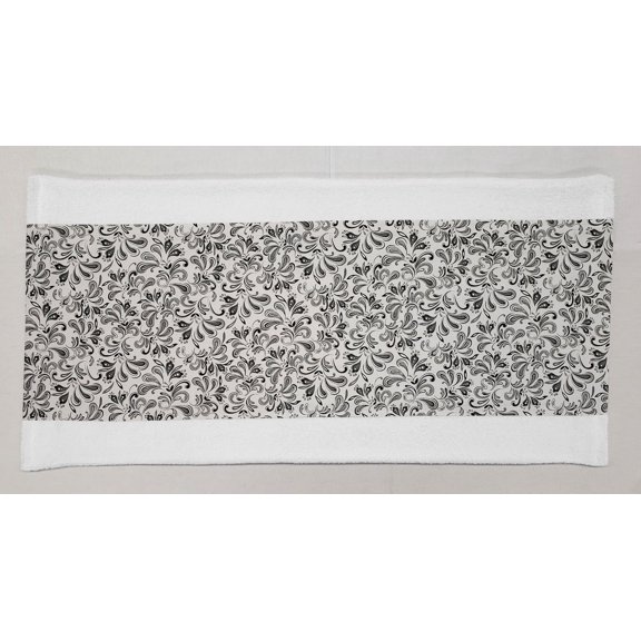 Paisley Terrycloth Bathmat by Penny's Needful Things (Terrycloth Color: White) (Black & Gray)