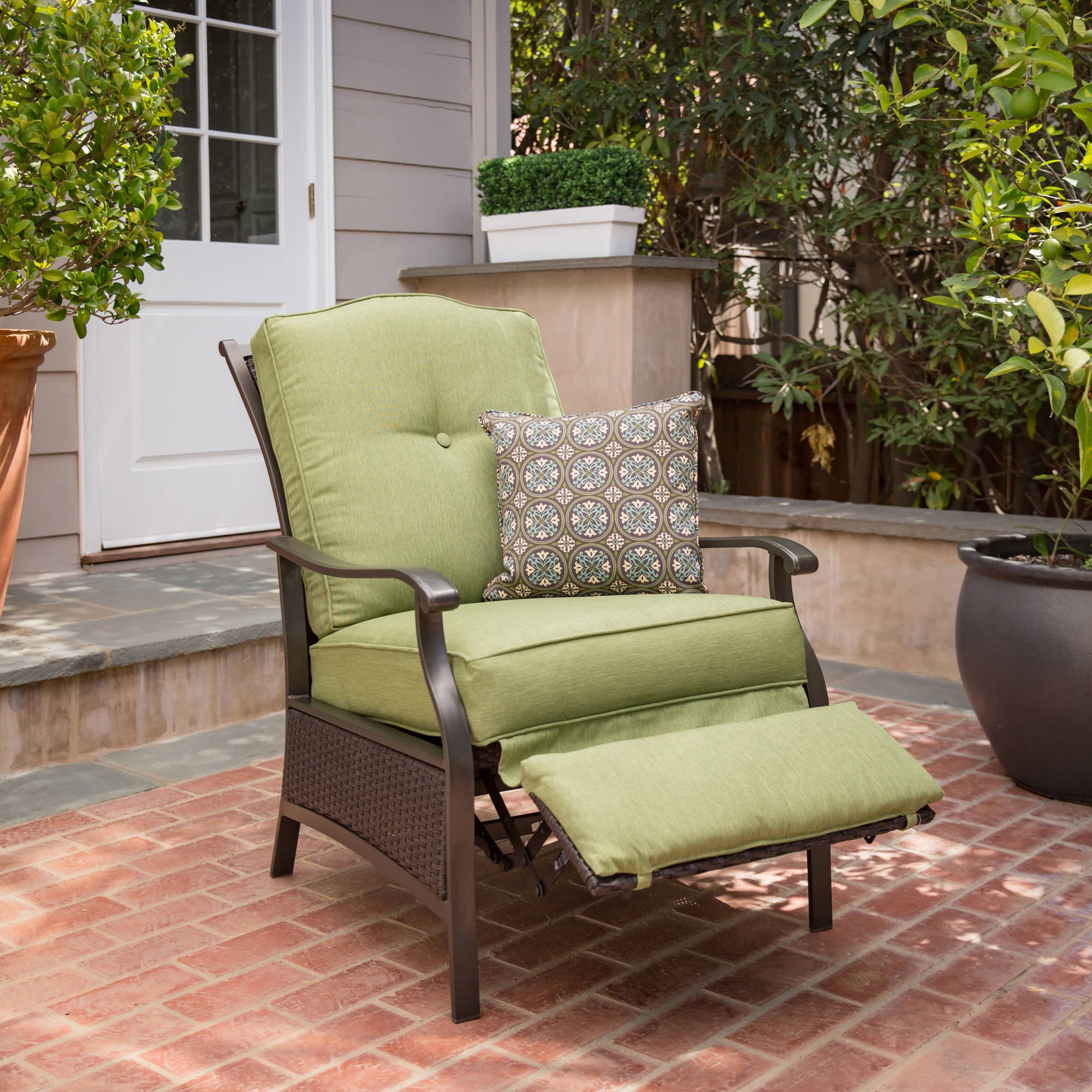 Better Homes And Gardens Providence Outdoor Recliner Green Walmartcom Walmartcom