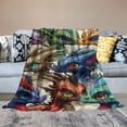 thumbnail image 2 of Nawypu Dragon Blanket Gifts -  Cute Throw Blanket for Kids, Boys &amp; Girls - Colorful Soft Fuzzy Blankets for Couch, Sofa &amp; Bed, 2 of 6
