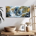 thumbnail image 3 of Elephant Stock Waterfall Landscape Wall Art - Horizontal Multi Panel Canvas - Living Room Wall Decor - Nature Multi Panel - White And Gold Decor - 26" x 12", 3 of 8