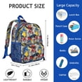thumbnail image 6 of Monster Truck Pattern Backpack Backpack for School,Schoolbag with Adjustable Shoulder Straps & Padded Back,13.8"x11.4"x6", 6 of 6