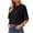 Black, variant on Women's Summer Tops Casual Round Neck Cropped T-Shirts Drop Shoulder Half Sleeve Oversized Basic Tees