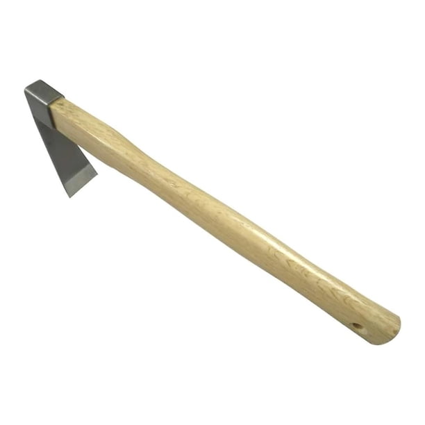 Herramienta de jardinería japonesa, azada de mano resistente, hoja de acero inoxidable resistente al óxido y la deformación, mango ergonómico de madera para mayor resistencia y eficiencia