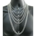 thumbnail image 3 of Hermah 3/5/7/9/11mm 18"-24" Stainless Steel Silver Tone Chain Cuban Curb Men Necklace, 3 of 5