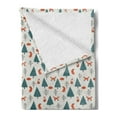 thumbnail image 2 of Fox Soft Flannel Fleece Throw Blanket, Orange Foxes in a Snowy Winter Forest Animals of Cold Climates Cartoon, Cozy Plush for Indoor and Outdoor Use, 50" x 60", Teal Orange Black, by Ambesonne, 2 of 5